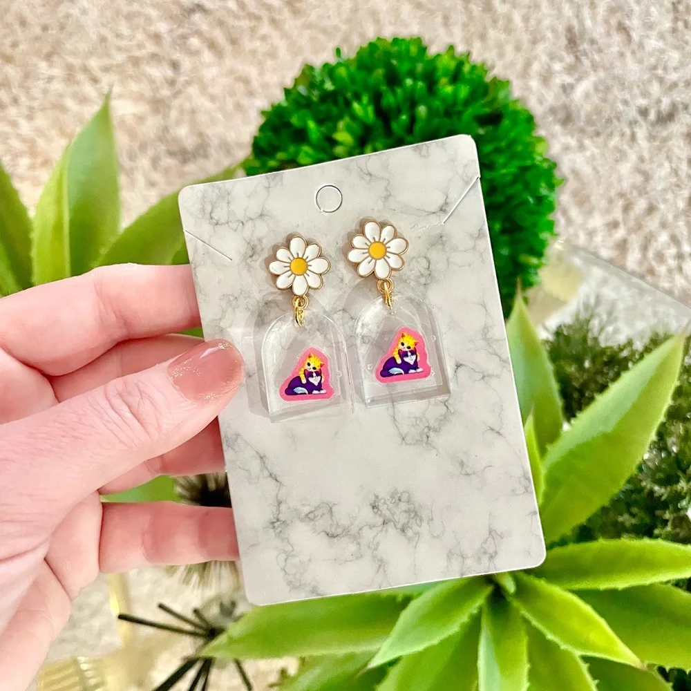 Lisa Frank Cat Acrylic Earrings - Picture 4 of 5